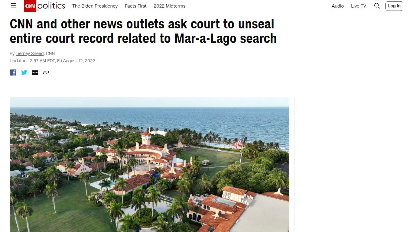 CNN and other news outlets ask court to unseal entire court record ...